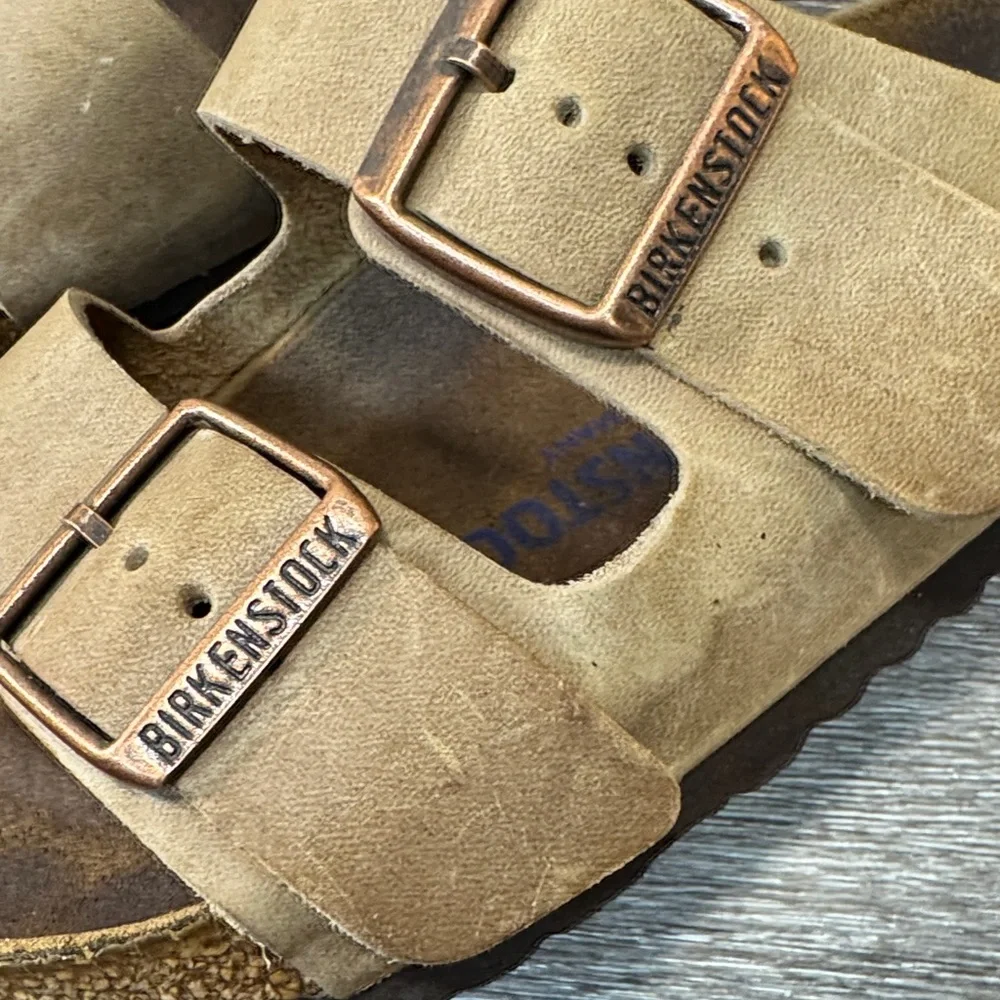 Birkenstock Tan Double Strap Sandals size 38 (j235) - Picture 3 of 8